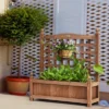 Costway 2 PCS Solid Wood Planter Box With Trellis Weather-Resistant 25"x11"x30" -Costway GUEST fa888877 4be8 4127 807f 52098efe497c