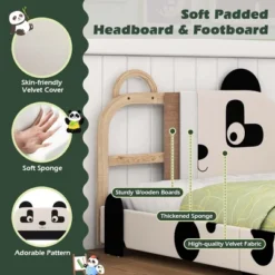 Costway Twin Size Kids Bed Toddler Upholstered Low Profile Bed Frame With Panda Headboard -Costway GUEST fac24f77 4515 439f 8aed e8953c8929ae