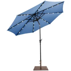 Costway 10ft Solar Lights Patio Umbrella Outdoor W/ 50 LBS Movable Umbrella Stand Red -Costway GUEST fb398007 c551 4771 a605 369fe302b0cc