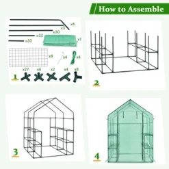 Costway Walk-in Greenhouse 56''x56''x77'' Gardening W/Observation Windows 2 Tier 8 Shelves -Costway GUEST fb4800e7 48ab 4b5f 8048 81853cacc6c6