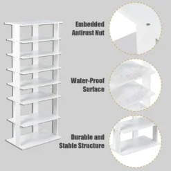 Costway Patented Wooden Shoes Storage Stand 7 Tiers Big Shoe Rack Organizer Multi-Shoe Rack -Costway GUEST fb93c472 57bd 47a1 bfbb 959cde782c28