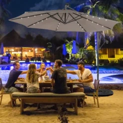 Costway 10FT Cantilever Solar Powered 32LED Lighted Patio Offset Umbrella Outdoor RedBeigeCoffeeBlueNavy 24 Costway 10FT Cantilever Solar Powered 32LED Lighted Patio Offset Umbrella Outdoor RedBeigeCoffeeBlueNavy -Costway GUEST fbcac645 ea56 4063 b75e 91778a2b7422