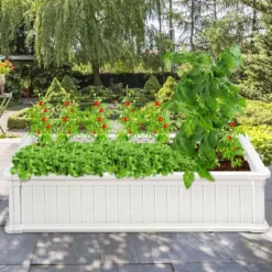 48''x24''Raised Garden Bed Rectangle Plant Box Planter Flower Vegetable White -Costway GUEST fbcfd0b6 7b3b 417f 8439 2a2e5d58c585