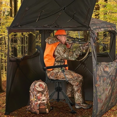 Costway 360 Degree Silent Swivel Hunting Chair W/ All-terrain Feet Pads Support 400 LBS 4 Costway 360 Degree Silent Swivel Hunting Chair W/ All-terrain Feet Pads Support 400 LBS - Image 2