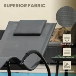 Costway 1/2 PCS Outdoor Rocking Lounge Chair With Removable Headrest Breathable Backrest & Seat Grey 18 Costway 1/2 PCS Outdoor Rocking Lounge Chair With Removable Headrest Breathable Backrest & Seat Grey -Costway GUEST fed390fa eb90 49fa 8d44 833b7965d11d