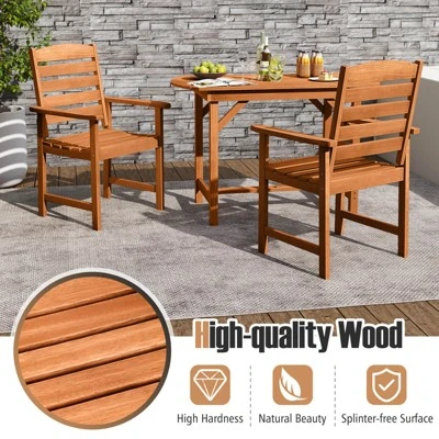 Costway Patio Chairs Set Of 2/4 With Inclined Backrests And Slatted Seats For Deck 11 Costway Patio Chairs Set Of 2/4 With Inclined Backrests And Slatted Seats For Deck - Image 9