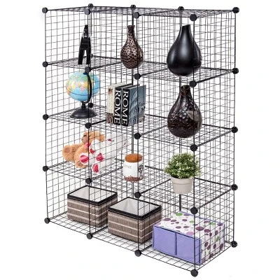 Costway 12 Cube Grid Wire Organizer Wardrobe Shelves Bookcase DIY 10 Costway 12 Cube Grid Wire Organizer Wardrobe Shelves Bookcase DIY - Image 8