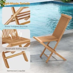 Costway 2 PCS Patio Folding Chair Teak High Back Dining Slatted Seat Portable Outdoor 16 Costway 2 PCS Patio Folding Chair Teak High Back Dining Slatted Seat Portable Outdoor -Costway GUEST ffc3ef1b d7c6 460d 8692 c45931460ddb
